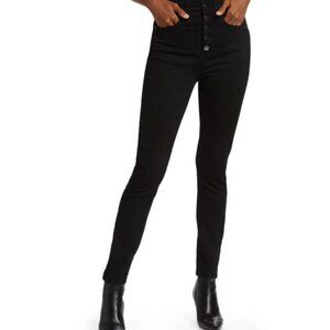 NWT Veronica Beard Meara High Rise Secret Skinny Pockets Jeans Black Size 24